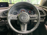 【純正革巻きステアリング】上質な革を使用することで、手にしっかり馴染みとても運転しやすいハンドルです♪