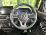 【純正革巻きステアリング】上質な革を使用することで、手にしっかり馴染みとても運転しやすいハンドルです♪