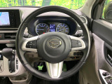 【純正革巻きステアリング】上質な革を使用することで、手にしっかり馴染みとても運転しやすいハンドルです♪