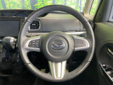 【純正革巻きステアリング】上質な革を使用することで、手にしっかり馴染みとても運転しやすいハンドルです♪