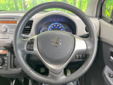 【純正革巻きステアリング】上質な革を使用することで、手にしっかり馴染みとても運転しやすいハンドルです♪