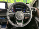 【純正革巻きステアリング】上質な革を使用することで、手にしっかり馴染みとても運転しやすいハンドルです♪