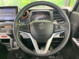 【純正革巻きステアリング】上質な革を使用することで、手にしっかり馴染みとても運転しやすいハンドルです♪