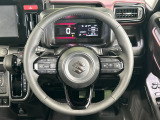 【純正革巻きステアリング】上質な革を使用することで、手にしっかり馴染みとても運転しやすいハンドルです♪