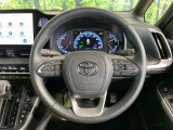 【純正革巻きステアリング】上質な革を使用することで、手にしっかり馴染みとても運転しやすいハンドルです♪