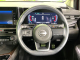 【純正革巻きステアリング】上質な革を使用することで、手にしっかり馴染みとても運転しやすいハンドルです♪