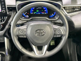 【純正革巻きステアリング】上質な革を使用することで、手にしっかり馴染みとても運転しやすいハンドルです♪