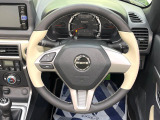 【純正革巻きステアリング】上質な革を使用することで、手にしっかり馴染みとても運転しやすいハンドルです♪