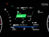 ディスプレイには、平均燃費、外気温、航続可能距離などの情報が表示されます。