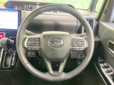 【純正革巻きステアリング】上質な革を使用することで、手にしっかり馴染みとても運転しやすいハンドルです♪