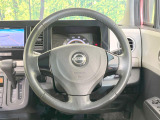 【純正革巻きステアリング】上質な革を使用することで、手にしっかり馴染みとても運転しやすいハンドルです♪