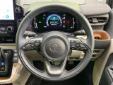 【純正革巻きステアリング】上質な革を使用することで、手にしっかり馴染みとても運転しやすいハンドルです♪