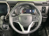 【純正革巻きステアリング】上質な革を使用することで、手にしっかり馴染みとても運転しやすいハンドルです♪