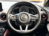 【純正革巻きステアリング】上質な革を使用することで、手にしっかり馴染みとても運転しやすいハンドルです♪