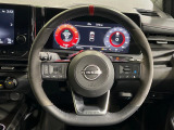 【純正革巻きステアリング】上質な革を使用することで、手にしっかり馴染みとても運転しやすいハンドルです♪