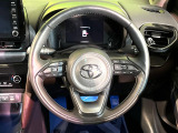 【純正革巻きステアリング】上質な革を使用することで、手にしっかり馴染みとても運転しやすいハンドルです♪