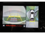 クルマを真上から見るように周囲を確認できるパノラミックビューモニターです。