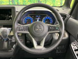 【純正革巻きステアリング】上質な革を使用することで、手にしっかり馴染みとても運転しやすいハンドルです♪