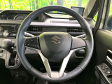 【純正革巻きステアリング】上質な革を使用することで、手にしっかり馴染みとても運転しやすいハンドルです♪
