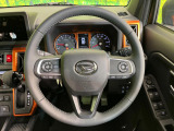 【純正革巻きステアリング】上質な革を使用することで、手にしっかり馴染みとても運転しやすいハンドルです♪
