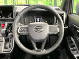 【純正革巻きステアリング】上質な革を使用することで、手にしっかり馴染みとても運転しやすいハンドルです♪