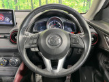【純正革巻きステアリング】上質な革を使用することで、手にしっかり馴染みとても運転しやすいハンドルです♪