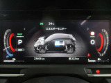 統合型インターフェースディスプレイ。モーターへ発電していく様子も見れるメーター類。ハンドル左側のスイッチで表示切替や設定が出来ます。