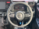 【純正革巻きステアリング】上質な革を使用することで、手にしっかり馴染みとても運転しやすいハンドルです♪