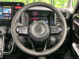 【純正革巻きステアリング】上質な革を使用することで、手にしっかり馴染みとても運転しやすいハンドルです♪