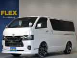 令和4年式ハイエースVダークプライムⅡ2000ガソリン2WDカスタム車両入庫!オリジナルスポイラーオリジナル17インチアルミオリジナルオーバーフェンダーオリジナルLEDテールオリジナルベットKIT装備