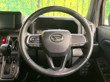 【純正革巻きステアリング】上質な革を使用することで、手にしっかり馴染みとても運転しやすいハンドルです♪