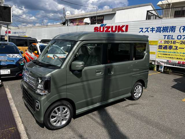 エブリーワゴンDA17W新車外し未使用バンパーアイビーグリーンメタリック スズキ エブリイワゴン PZターボ 新色アイビーグリーンメタリック の