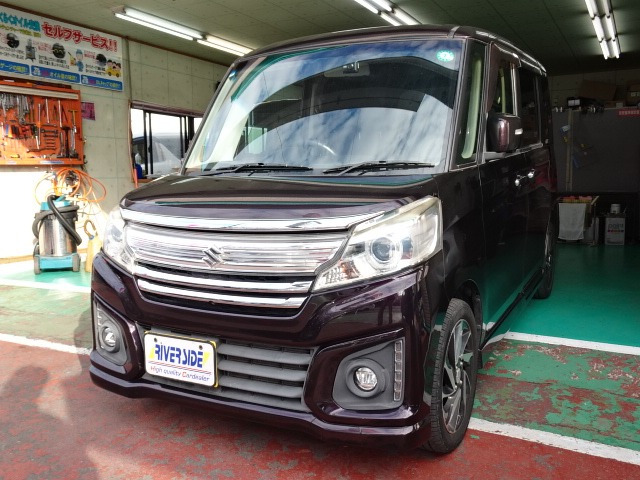 スペーシアカスタムXS ターボ純正メモリーナビ全方位カメラフルセグBlue