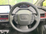 【純正革巻きステアリング】上質な革を使用することで、手にしっかり馴染みとても運転しやすいハンドルです♪