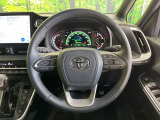 【純正革巻きステアリング】上質な革を使用することで、手にしっかり馴染みとても運転しやすいハンドルです♪