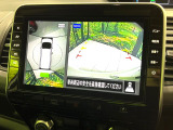 【アラウンドビューモニター】専用のカメラにより、上から見下ろしたような視点で360度クルマの周囲を確認することができます☆死角部分も確認しやすく、狭い場所での切り返しや駐車もスムーズに行えます。