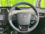 【純正革巻きステアリング】上質な革を使用することで、手にしっかり馴染みとても運転しやすいハンドルです♪