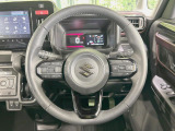 【純正革巻きステアリング】上質な革を使用することで、手にしっかり馴染みとても運転しやすいハンドルです♪
