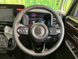 【純正革巻きステアリング】上質な革を使用することで、手にしっかり馴染みとても運転しやすいハンドルです♪