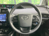 【純正革巻きステアリング】上質な革を使用することで、手にしっかり馴染みとても運転しやすいハンドルです♪
