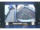 リバースギアに入れるとサイドカメラ映像と後退時ブレーキアシスト機能付きのバックセンサー表示のリアカメラ映像に切り替わるので車庫入れが苦手な方でも安心です!