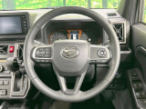 【純正革巻きステアリング】上質な革を使用することで、手にしっかり馴染みとても運転しやすいハンドルです♪