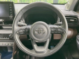 【純正革巻きステアリング】上質な革を使用することで、手にしっかり馴染みとても運転しやすいハンドルです♪