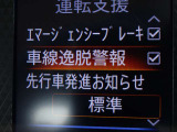 【車線逸脱警報】車線から外れると注意を促します。ドライバーが意図しないのに車線を逸脱した場合に、これを検知して警報で注意喚起する事で安全性を確保!