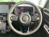 【純正革巻きステアリング】上質な革を使用することで、手にしっかり馴染みとても運転しやすいハンドルです♪
