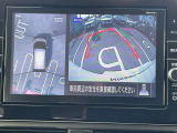 アラウンドビューモニターです。上空からお車の周りを見る感覚で表示されますので、車庫入れも簡単