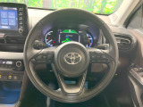 【純正革巻きステアリング】上質な革を使用することで、手にしっかり馴染みとても運転しやすいハンドルです♪