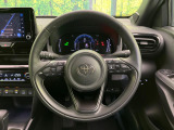 【純正革巻きステアリング】上質な革を使用することで、手にしっかり馴染みとても運転しやすいハンドルです♪