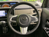 【純正革巻きステアリング】上質な革を使用することで、手にしっかり馴染みとても運転しやすいハンドルです♪