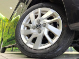【純正14インチアルミホイール】外観にマッチした純正アルミホイールを装着しております。各種社外アルミホイールや、スタッドレスタイヤも取扱いしております。是非ご相談ください♪